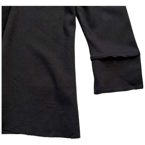 Kensie Womens Draped Ponte Jacket Black Size Large Snap Up Cowl Neck - Picture 4 of 11